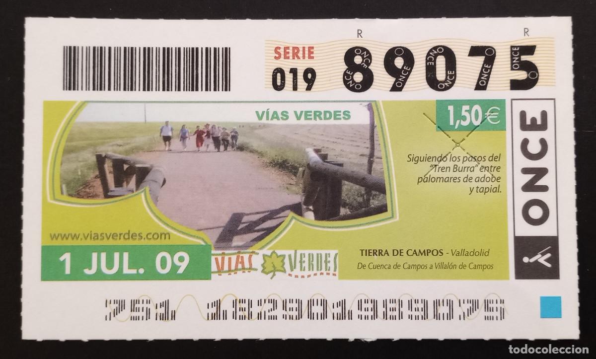 Cupones ONCE: CUP&Oacute;N ONCE - 1-JULIO-2009 - V&Iacute;AS VERDES, TIERRA DE CAMPOS, VALLADOLID