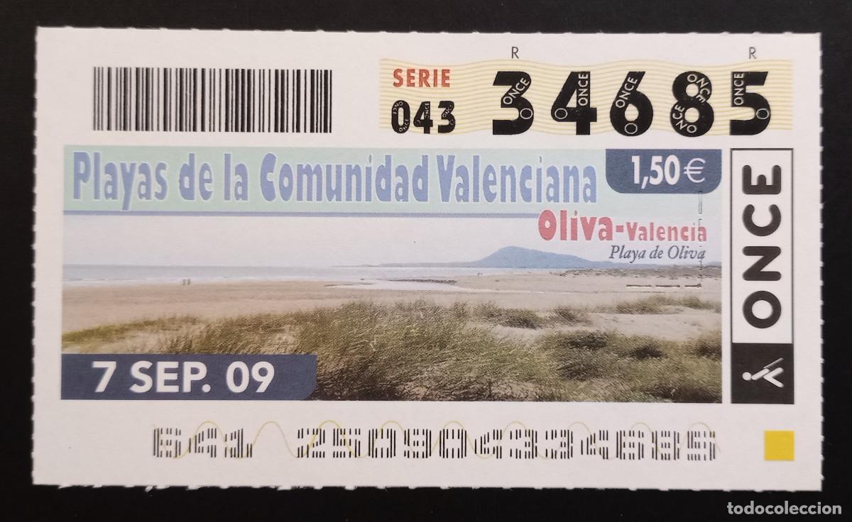 Cupones ONCE: CUP&Oacute;N ONCE - 7-SEPTIEMBRE-2009 - PLAYAS DE LA COM. VALENCIANA, OLIVA, VALENCIA