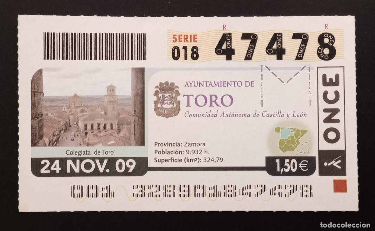 Cupones ONCE: CUP&Oacute;N ONCE - 24-NOVIEMBRE-2009 - AYUNTAMIENTO DE TORO