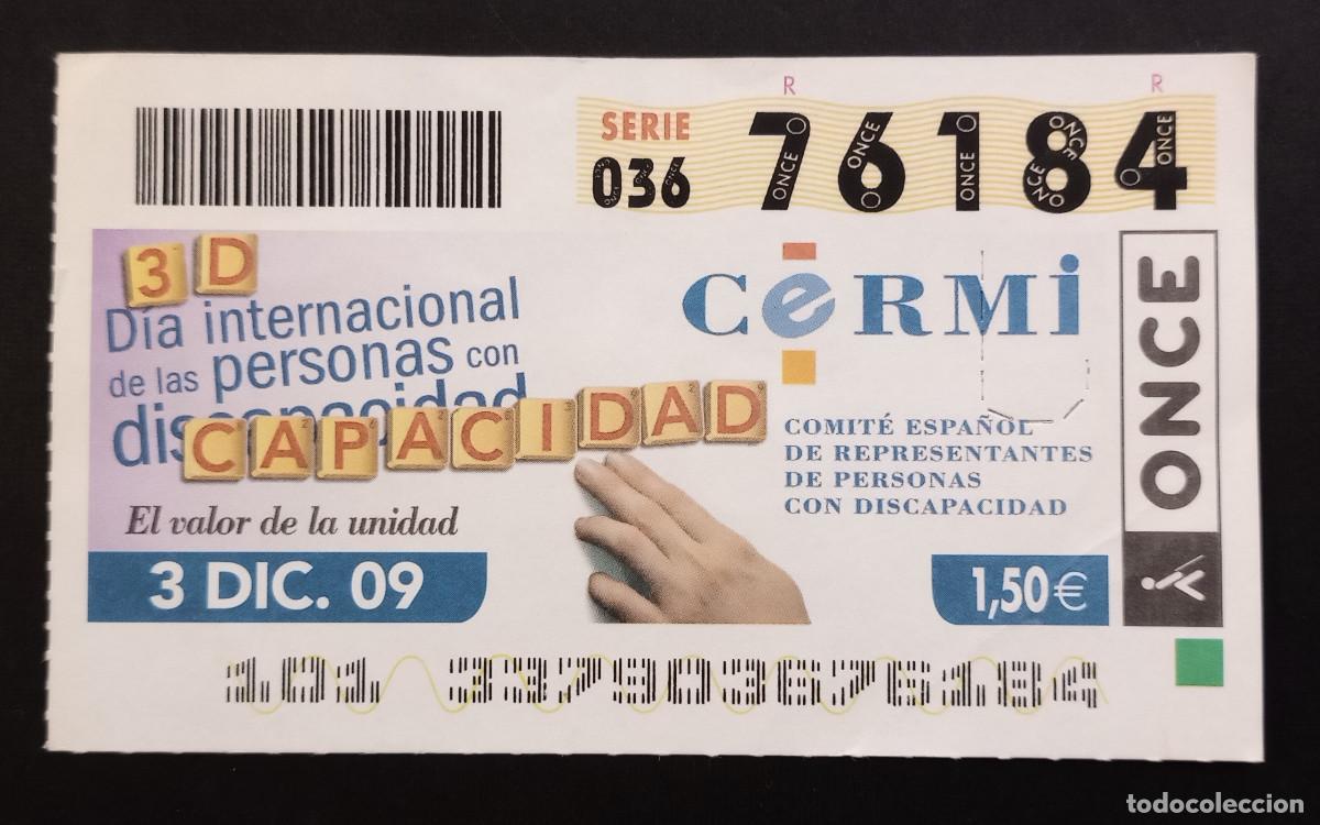 Cupones ONCE: CUP&Oacute;N ONCE - 3-DICIEMBRE-2009 - DIA INTERNACIONAL PERSONAS CON DISCAPACIDAD