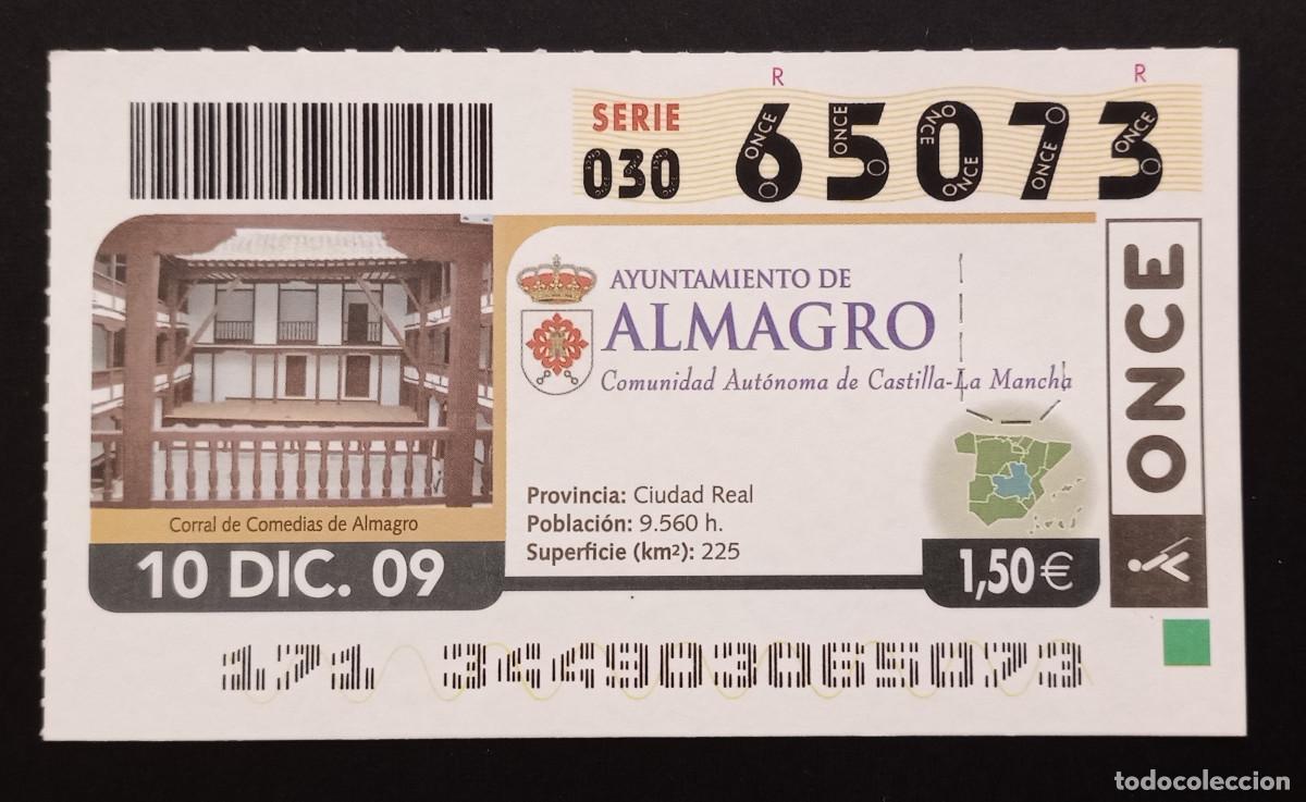 Cupones ONCE: CUP&Oacute;N ONCE - 10-DICIEMBRE-2009 - AYUNTAMIENTO DE ALMAGRO