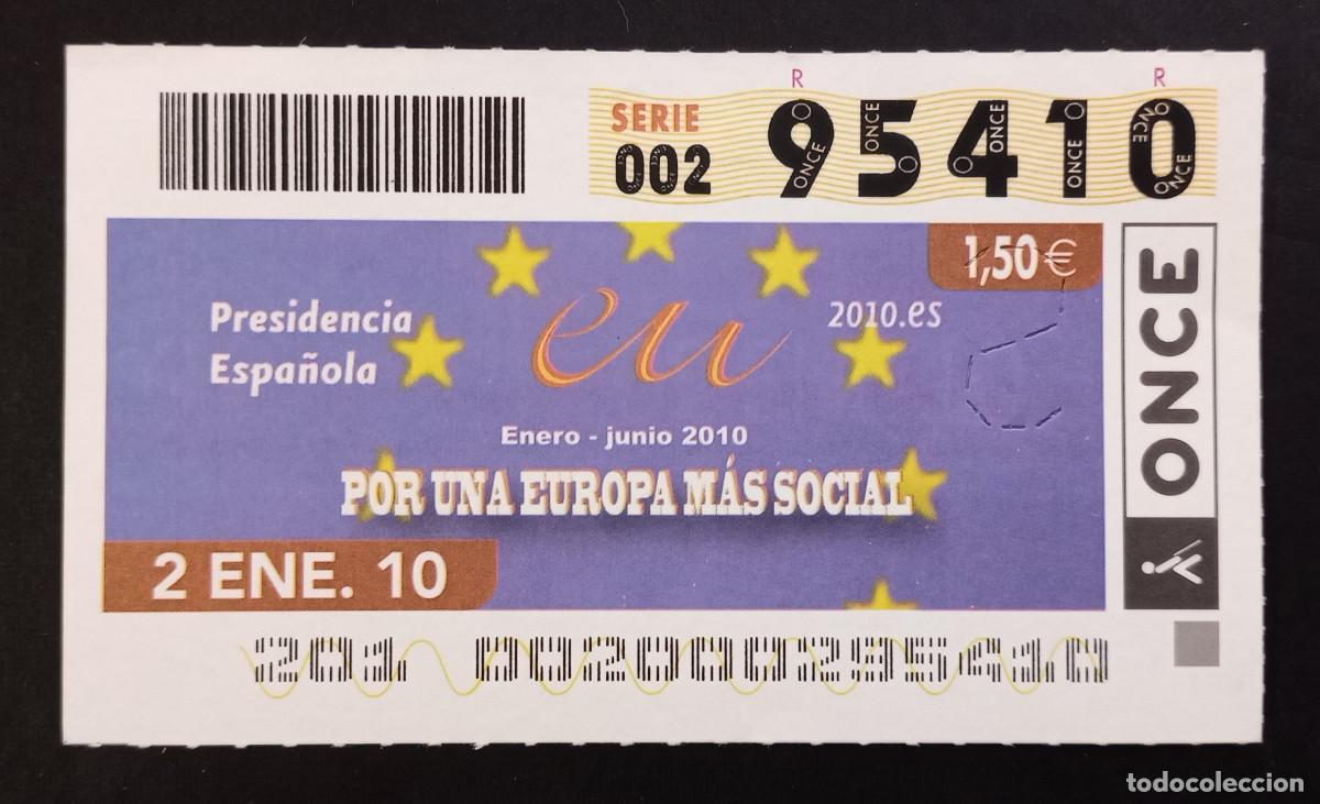 ONCE Coupons: CUP&Oacute;N ONCE - 2-ENERO-2010 - PRESIDENCIA ESPA&Ntilde;OLA EU