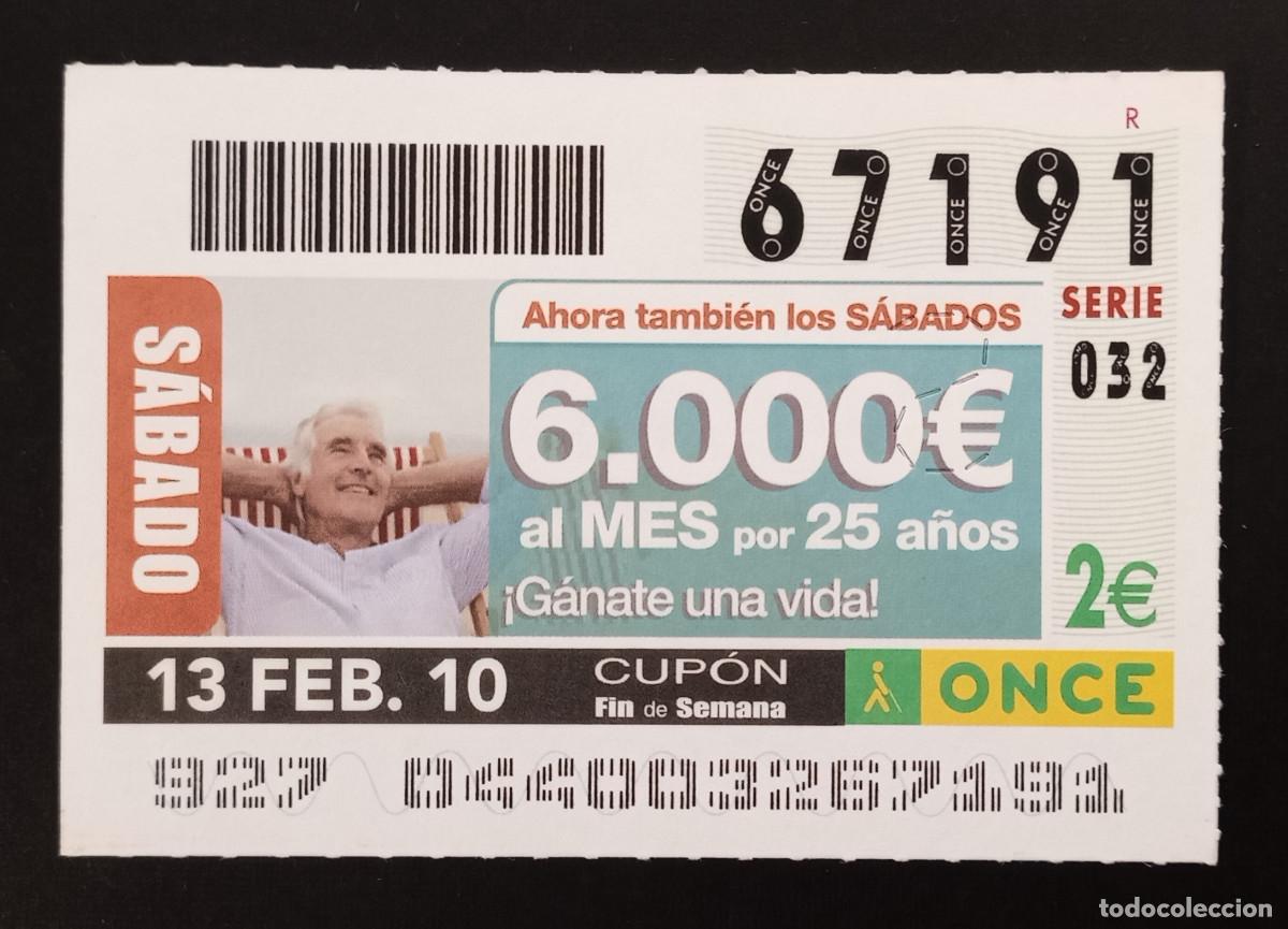 ONCE Coupons: CUP&Oacute;N ONCE - 13-FEBRERO-2010 - S&Aacute;BADO