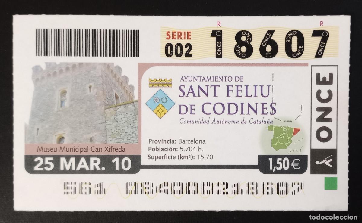 Cupones ONCE: CUP&Oacute;N ONCE - 25-MARZO-2010 - AYUNTAMIENTO DE SANT FELIU DE CODINES