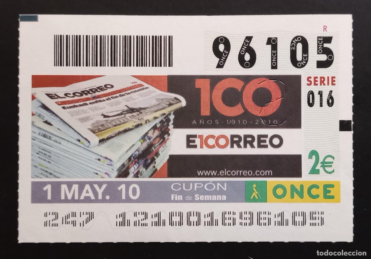 Cupones ONCE: CUP&Oacute;N ONCE - 1-MAYO-2010 - 100 A&Ntilde;OS EL CORREO