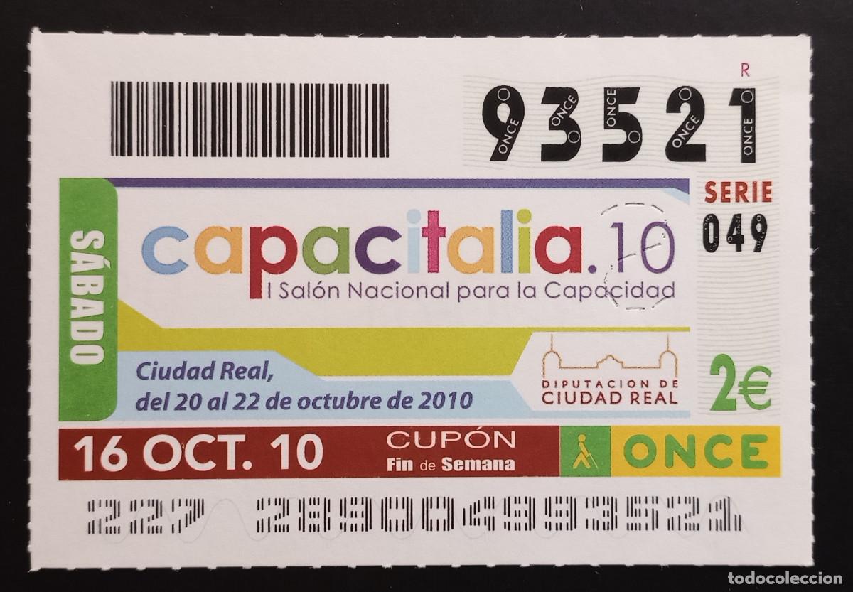 Cupones ONCE: CUP&Oacute;N ONCE - 16-OCTUBRE-2010 - CAPACITALIA 10