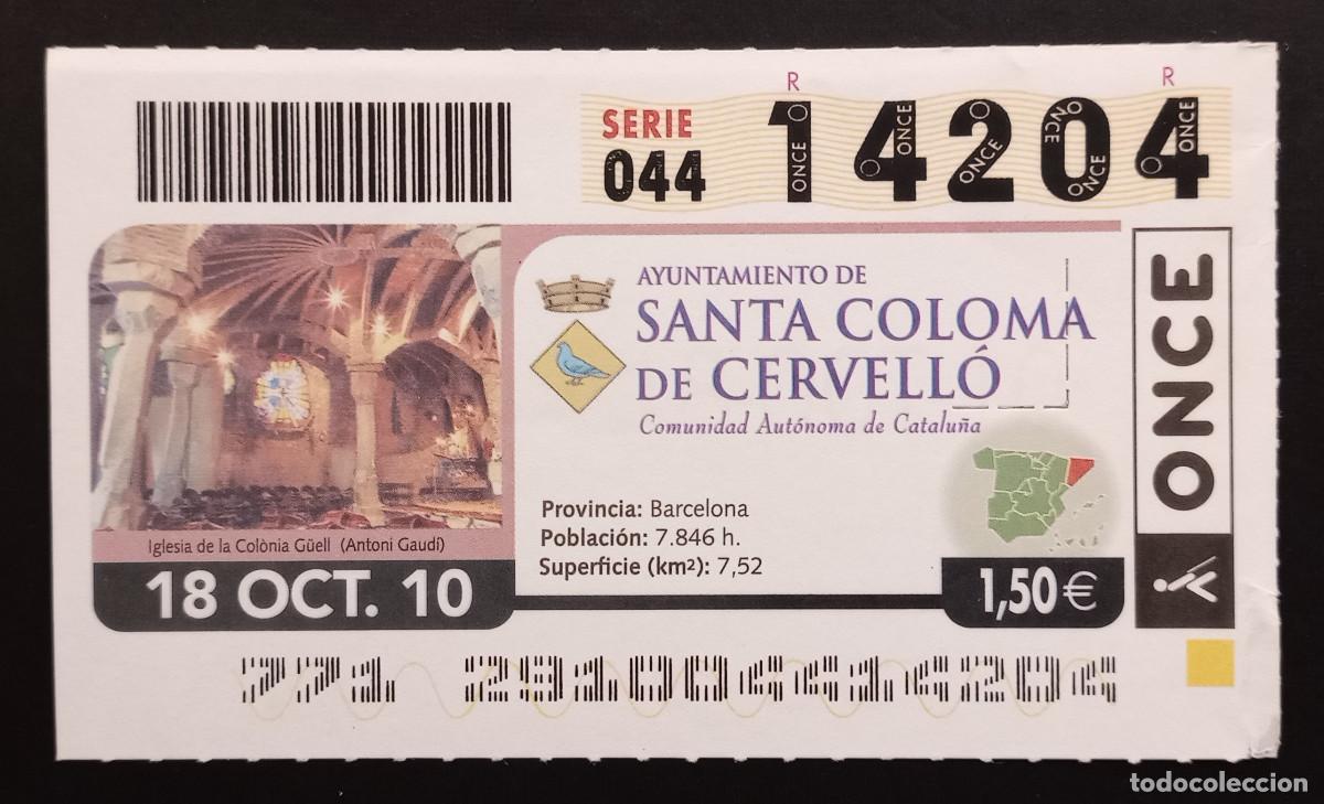 Cupones ONCE: CUP&Oacute;N ONCE - 18-OCTUBRE-2010 - AYUNTAMIENTO DE SANTA COLOMA DE CERVELL&Oacute;