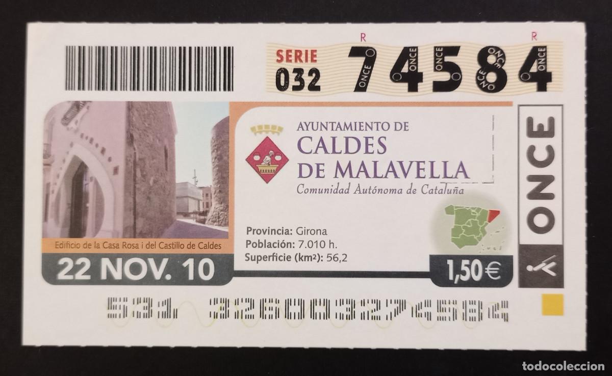 Cupones ONCE: CUP&Oacute;N ONCE - 22-NOVIEMBRE-2010 - AYUNTAMIENTO DE CALDES DE MALAVELLA