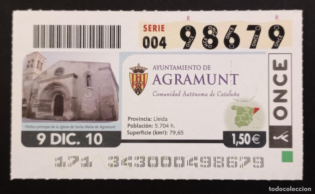 Cupones ONCE: CUP&Oacute;N ONCE - 9-DICIEMBRE-2010 - AYUNTAMIENTO DE AGRAMUNT