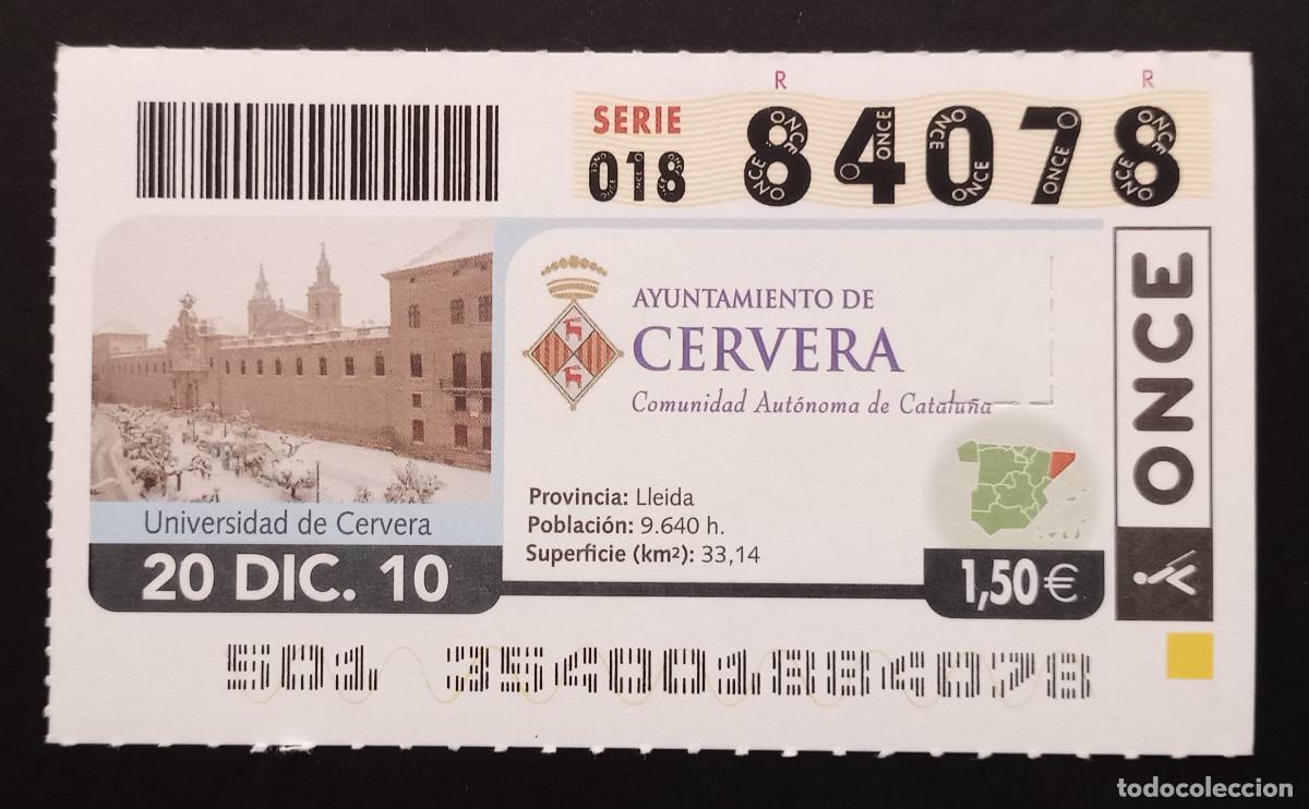 Cupones ONCE: CUP&Oacute;N ONCE - 20-DICIEMBRE-2010 - AYUNTAMIENTO DE CERVERA