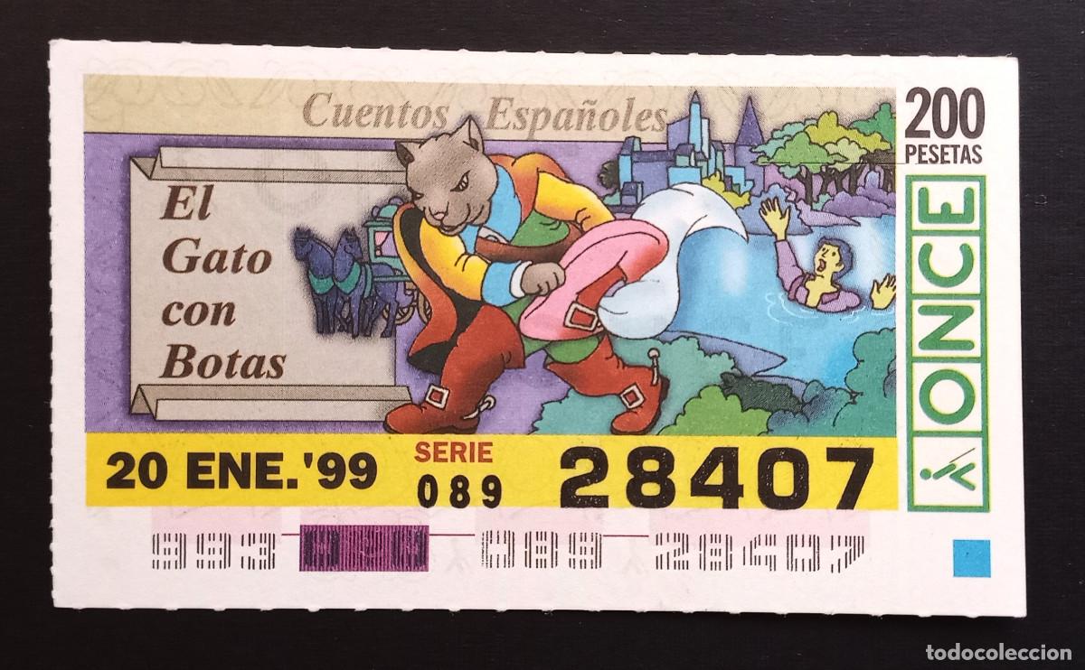 Cupones ONCE: CUP&Oacute;N ONCE - 20-ENERO-1999 - CUENTOS ESPA&Ntilde;OLES, EL GATO CON BOTAS