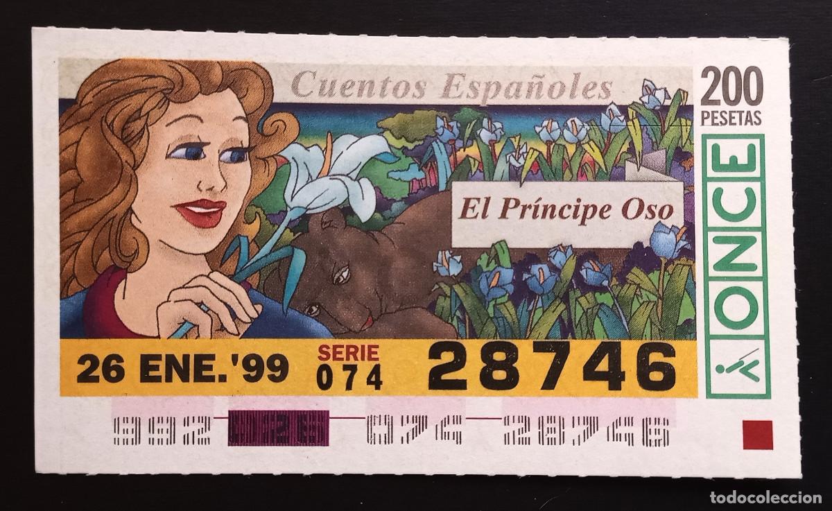 Cupones ONCE: CUP&Oacute;N ONCE - 26-ENERO-1999 - CUENTOS ESPA&Ntilde;OLES, EL PR&Iacute;NCIPE OSO