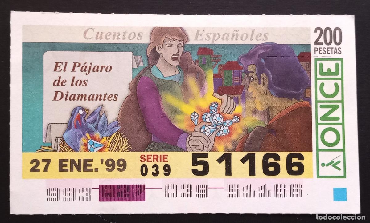 Cupones ONCE: CUP&Oacute;N ONCE - 27-ENERO-1999 - CUENTOS ESPA&Ntilde;OLES, EL P&Aacute;JARO DE LOS DIAMANTES