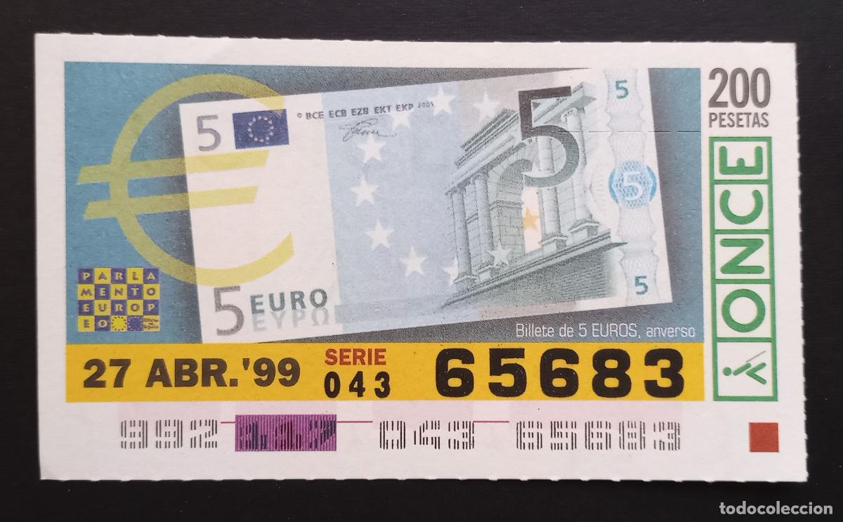 Cupones ONCE: CUP&Oacute;N ONCE - 27-ABRIL-1999 - BILLETE 5 EUROS