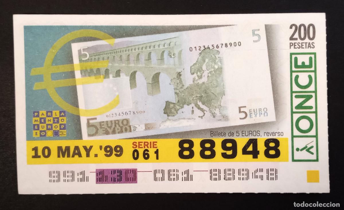 Billets ONCE: CUP&Oacute;N ONCE - 10-MAYO-1999 - BILLETE 5 EUROS, REVERSO