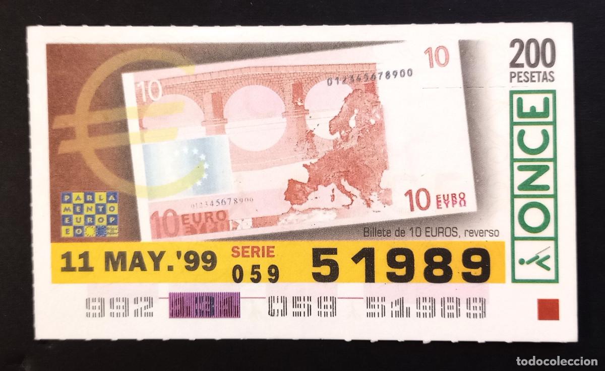 Billets ONCE: CUP&Oacute;N ONCE - 11-MAYO-1999 - BILLETE 10 EUROS, REVERSO