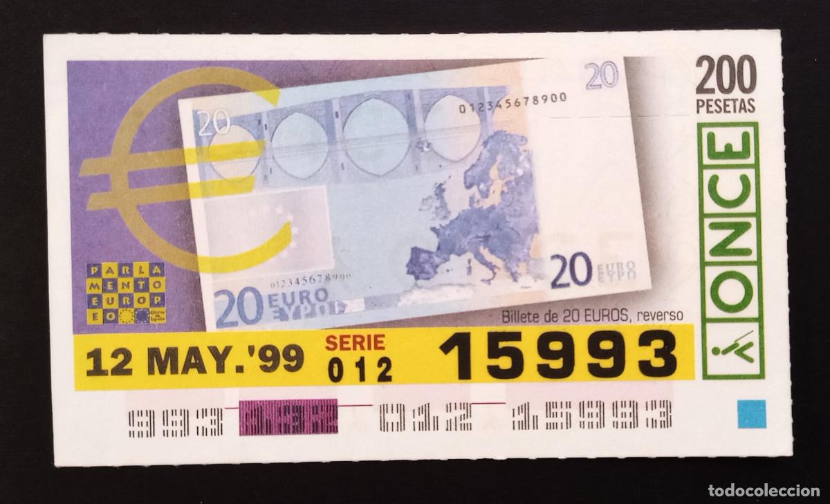 Billets ONCE: CUP&Oacute;N ONCE - 12-MAYO-1999 - BILLETE 20 EUROS, REVERSO