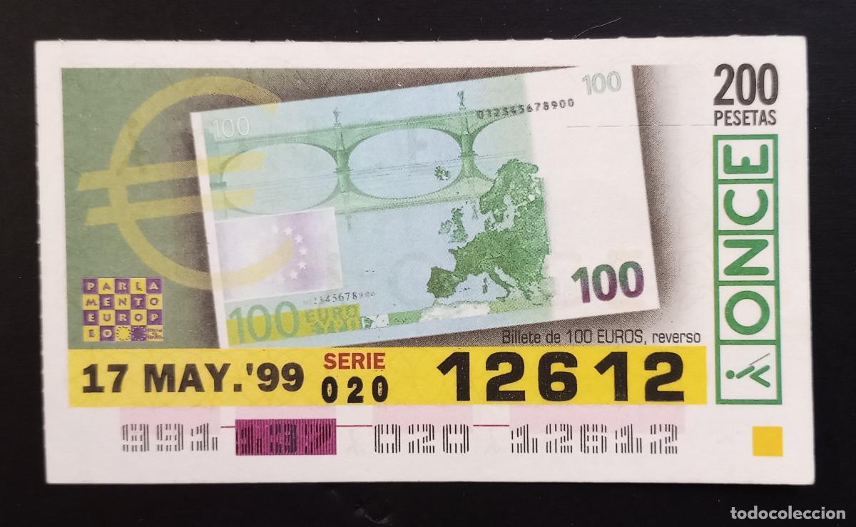 Billets ONCE: CUP&Oacute;N ONCE - 17-MAYO-1999 - BILLETE 100 EUROS, REVERSO