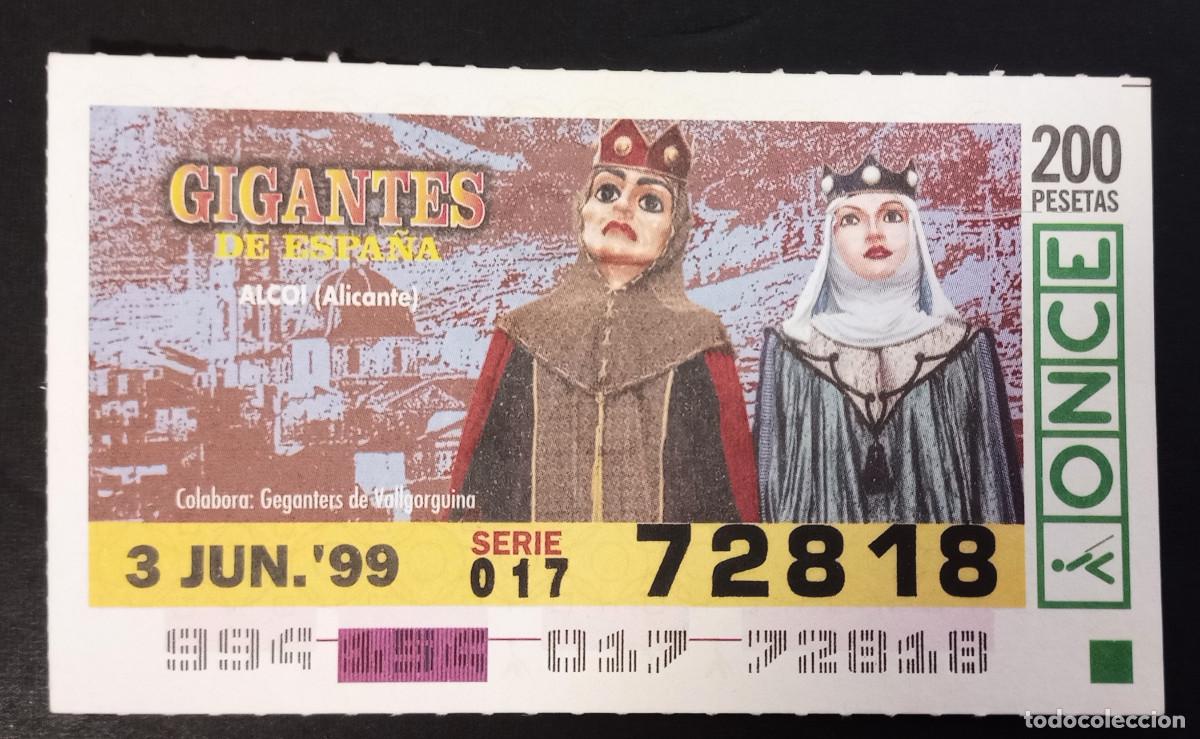 Cupones ONCE: CUP&Oacute;N ONCE - 3-JUNIO-1999 - GIGANTES DE ESPA&Ntilde;A, ALCOI, ALICANTE