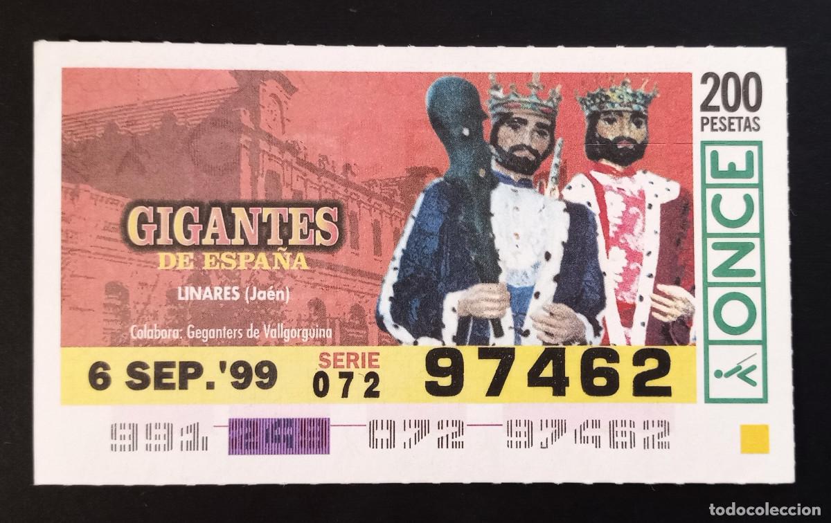 Cupones ONCE: CUP&Oacute;N ONCE - 6-SEPTIEMBRE-1999 - GIGANTES DE ESPA&Ntilde;A, LINARES, JA&Eacute;N
