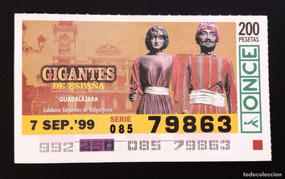 Cupones ONCE: CUP&Oacute;N ONCE - 7-SEPTIEMBRE-1999 - GIGANTES DE ESPA&Ntilde;A, GUADALAJARA