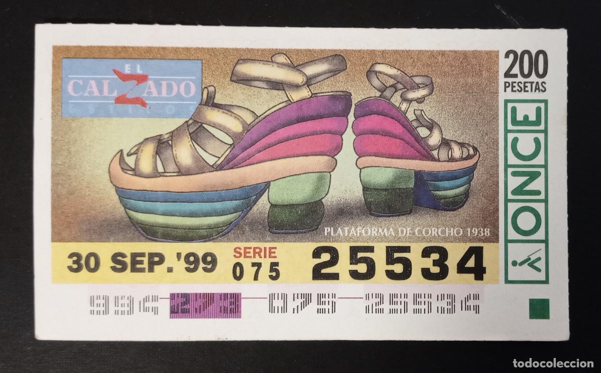 Coupon ONCE: CUP&Oacute;N ONCE - 30-SEPTIEMBRE-1999 - EL CALZADO ESTILOS, PLATAFORMA DE CORCHO 1938