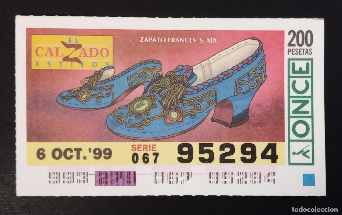 Coupon ONCE: CUP&Oacute;N ONCE - 6-OCTUBRE-1999 - EL CALZADO ESTILOS, ZAPATO FRANC&Eacute;S S.XIX