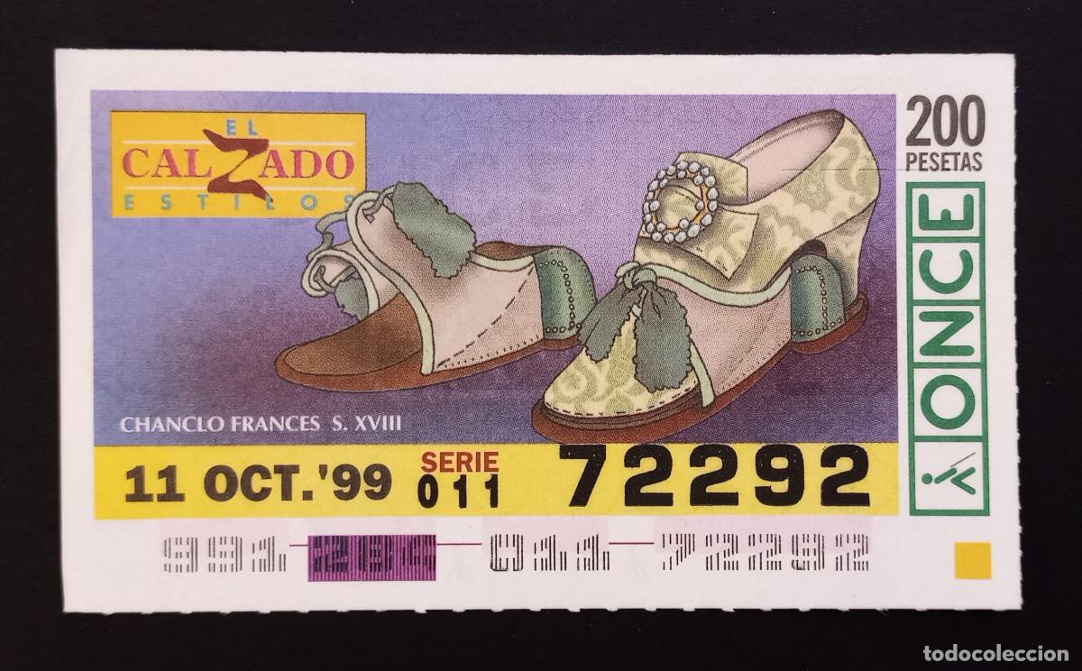 Coupon ONCE: CUP&Oacute;N ONCE - 11-OCTUBRE-1999 - EL CALZADO ESTILOS, CHANCLO FRANC&Eacute;S S.XVIII