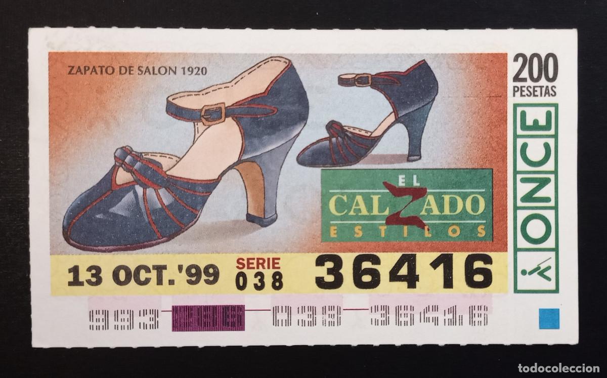 Coupon ONCE: CUP&Oacute;N ONCE - 13-OCTUBRE-1999 - EL CALZADO ESTILOS, ZAPATO DE SAL&Oacute;N 1920