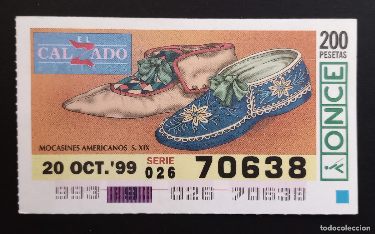 Cupones ONCE: CUP&Oacute;N ONCE - 20-OCTUBRE-1999 - EL CALZADO ESTILOS, MOCASINES AMERICANOS S.XIX