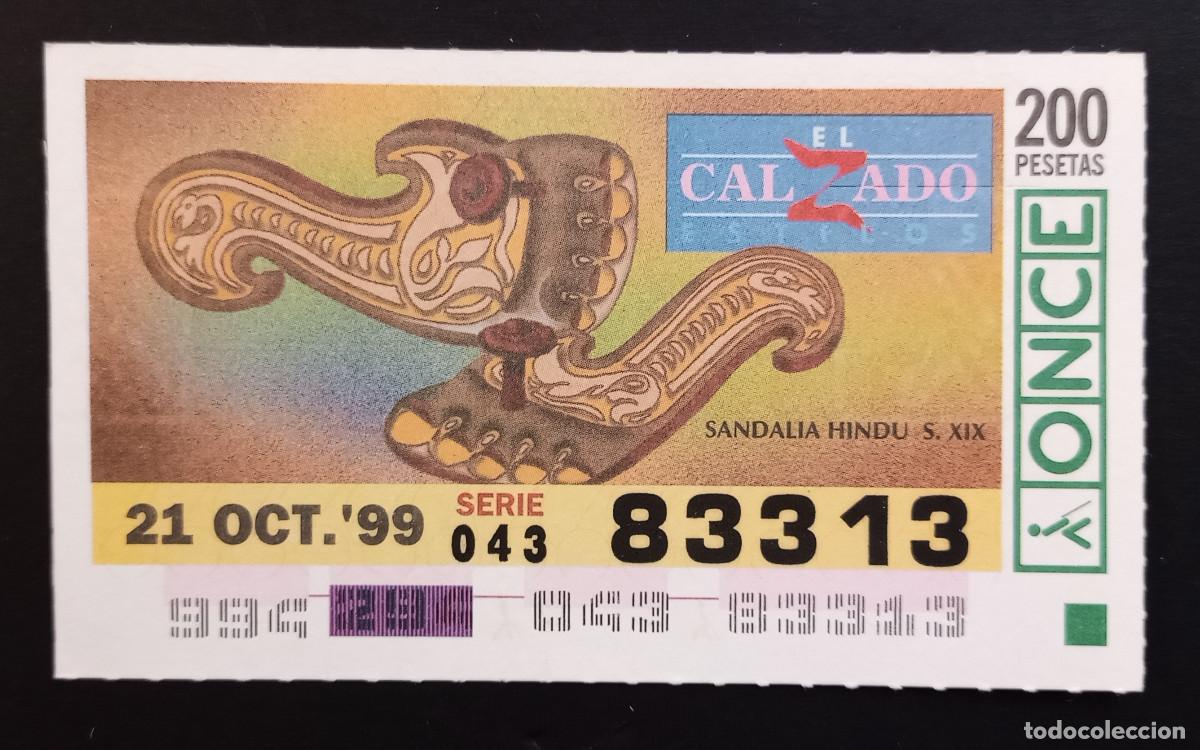 Cupones ONCE: CUP&Oacute;N ONCE - 21-OCTUBRE-1999 - EL CALZADO ESTILOS, SANDALIA HINDU S.XIX