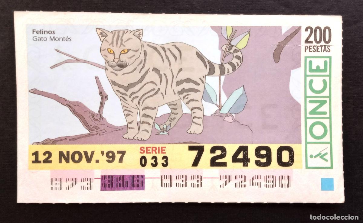 Cupones ONCE: CUP&Oacute;N ONCE - 12-NOVIEMBRE-1997 - FELINOS, GATO MONT&Eacute;S