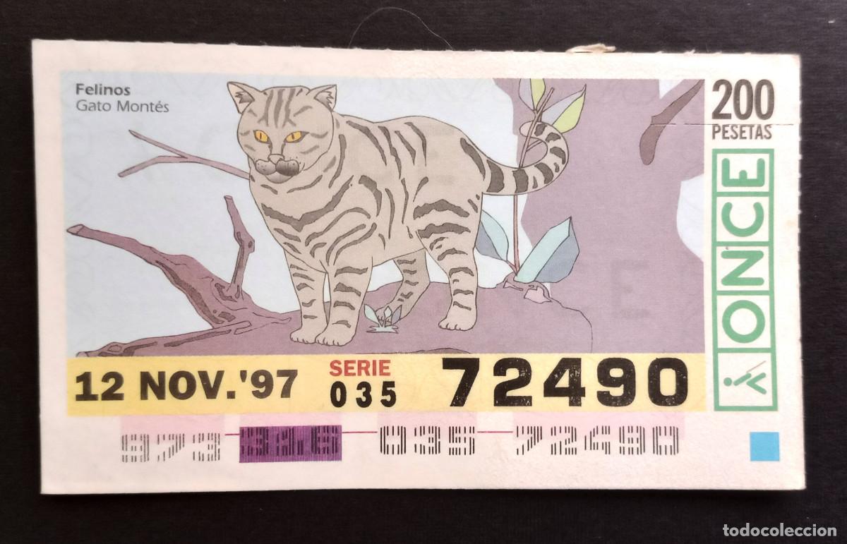 Cupones ONCE: CUP&Oacute;N ONCE - 12-NOVIEMBRE-1997 - FELINOS, GATO MONT&Eacute;S