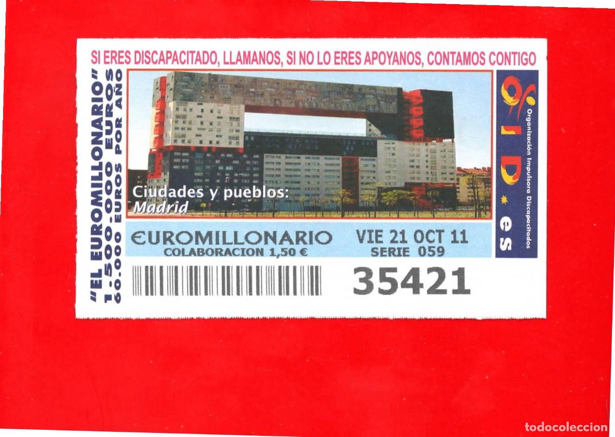 Bilhetes ONCE: Cup&oacute;n OID 2011 Ciudades y Pueblos Serie 9-Madrid