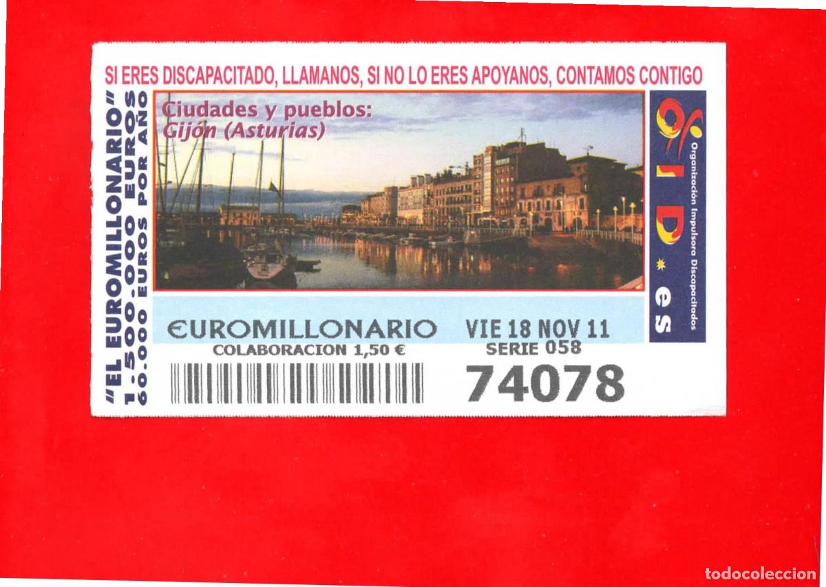 Bilhetes ONCE: Cup&oacute;n OID 2011 Ciudades y Pueblos Serie 8-Gijon