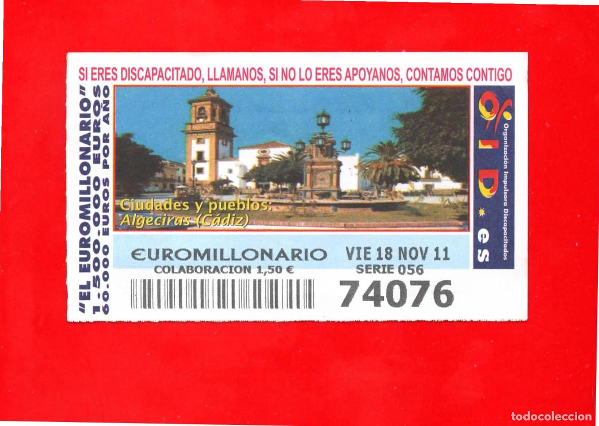 Bilhetes ONCE: Cup&oacute;n OID 2011 Ciudades y Pueblos Serie 6-Algeciras