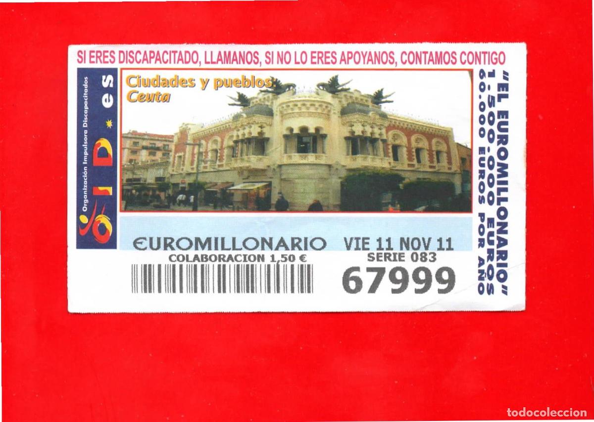 Bilhetes ONCE: Cup&oacute;n OID 2011 Ciudades y Pueblos Serie 3-Ceuta