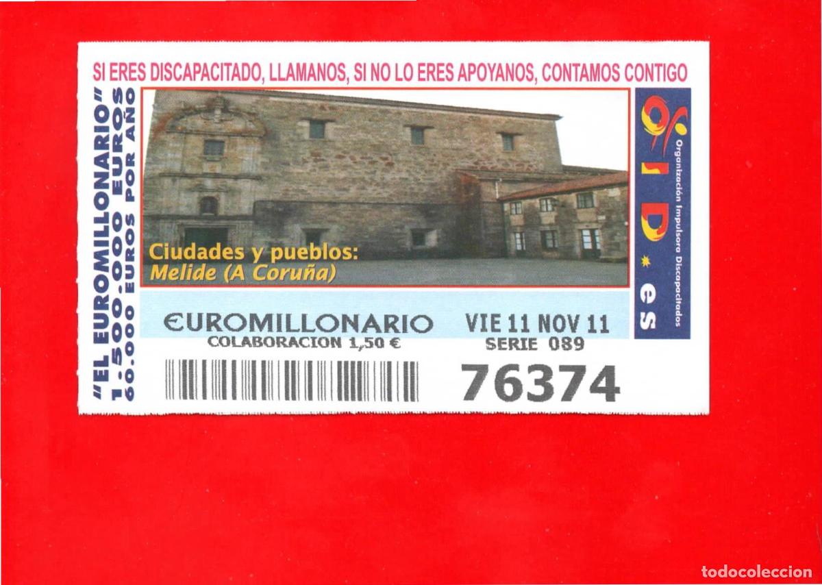Cupones ONCE: Cup&oacute;n OID 2011 Ciudades y Pueblos Serie 9-Melide
