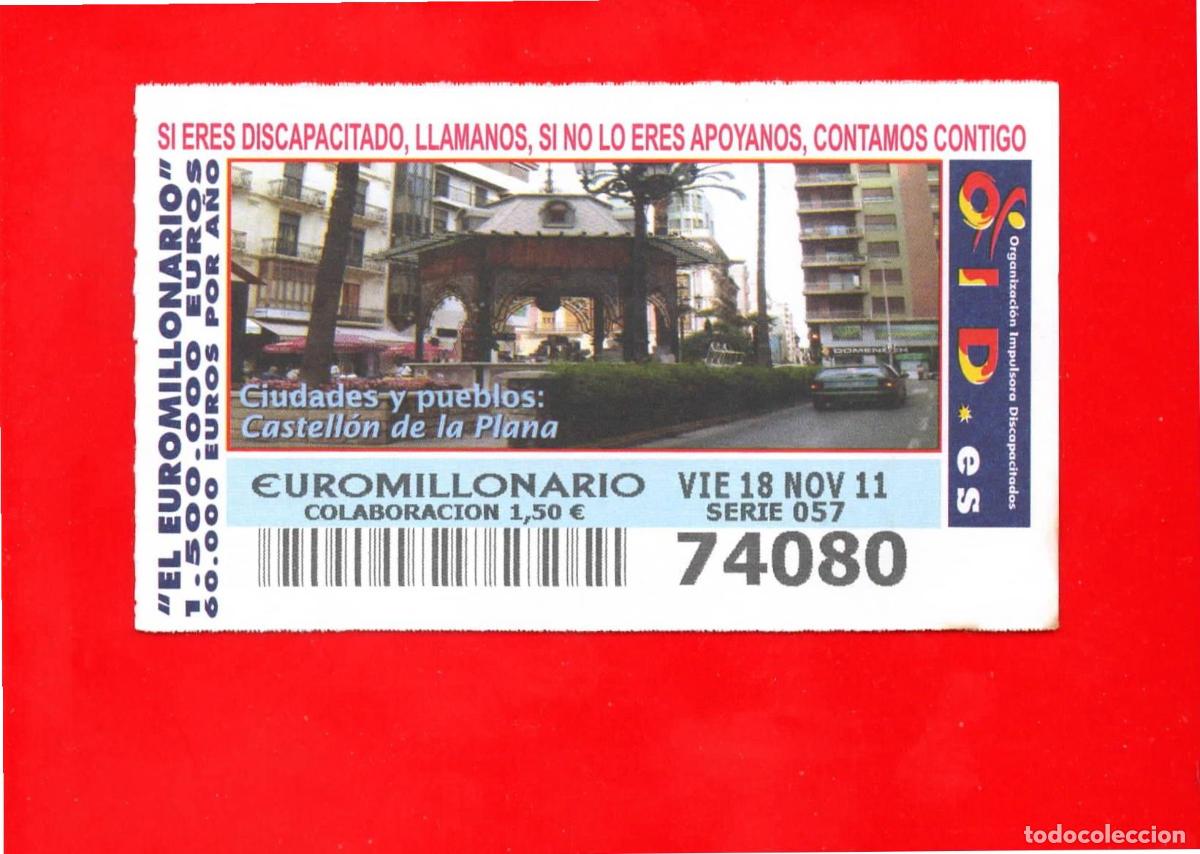 Cupones ONCE: Cup&oacute;n OID 2011 Ciudades y Pueblos Serie 7-Castellon