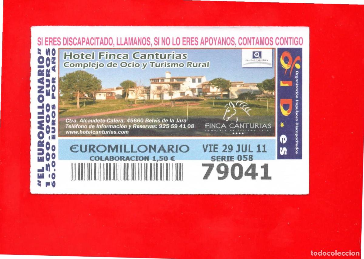 Cupones ONCE: Cup&oacute;n OID 2011 Hotel Finca Canturias Serie 8