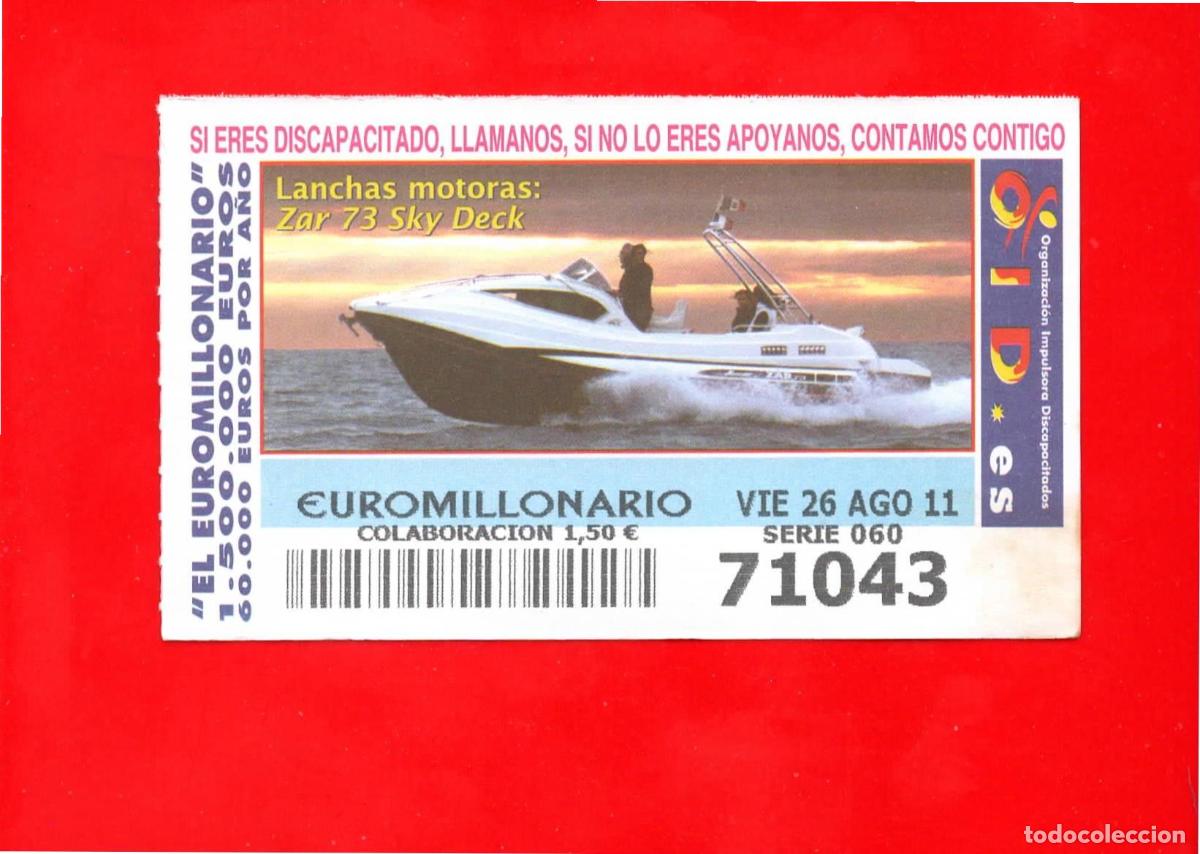 Cupones ONCE: Cup&oacute;n OID 2011 Lanchas Motoras Serie 0 - Foto 1