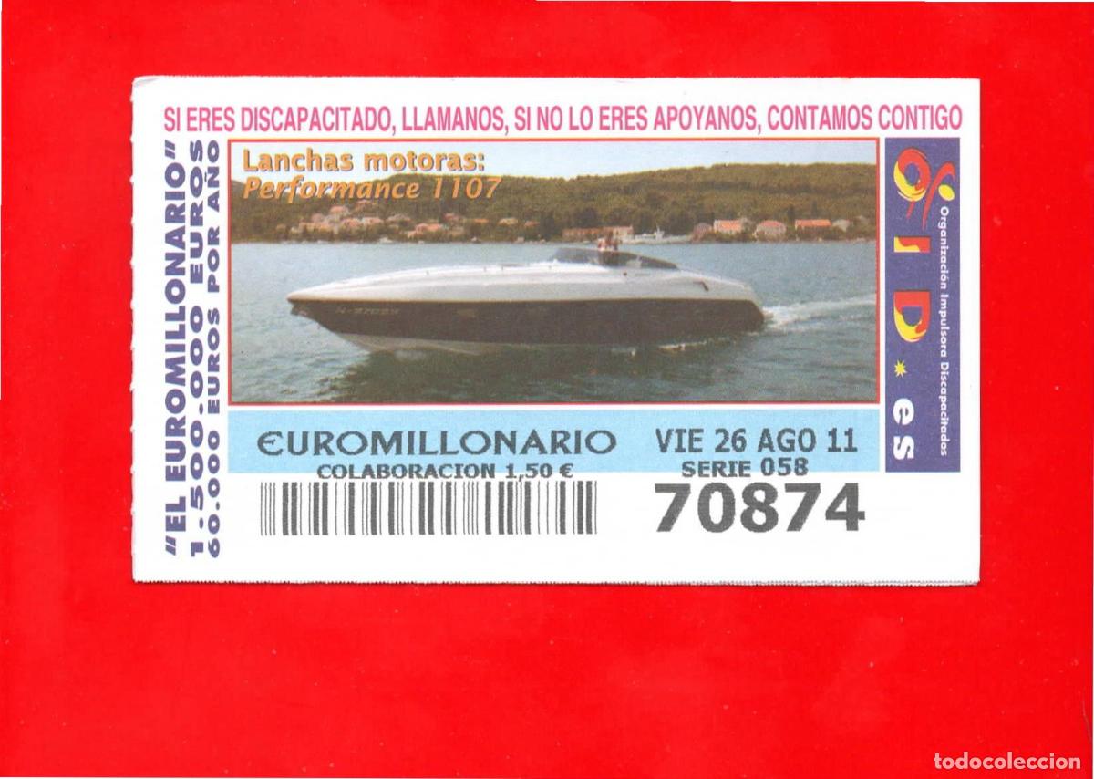 Cupones ONCE: Cup&oacute;n OID 2011 Lanchas Motoras Serie 8 - Foto 1
