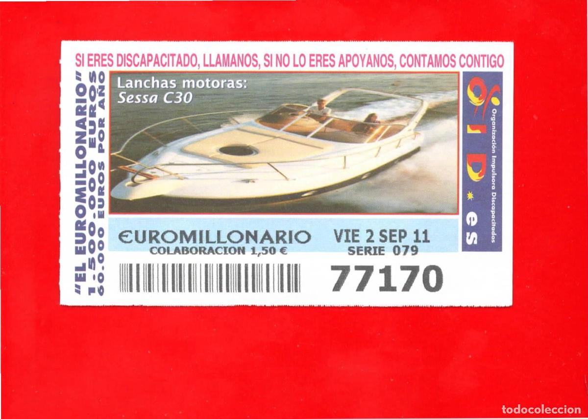 Cupones ONCE: Cup&oacute;n OID 2011 Lanchas Motoras Serie 9 - Foto 1