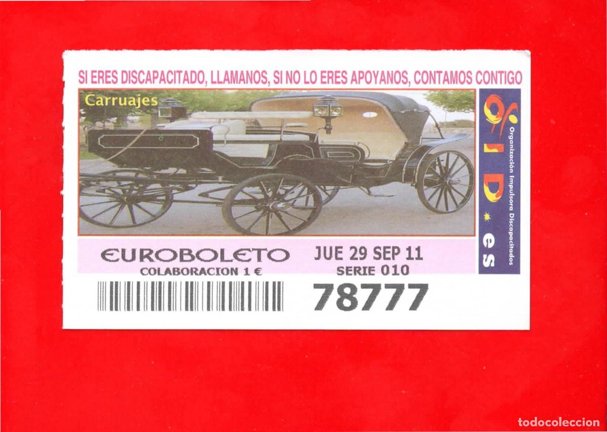 Cupones ONCE: Cup&oacute;n OID 2011 Carruajes-J10 - Foto 1