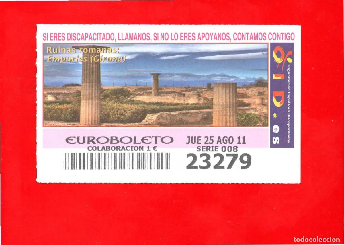 Cupones ONCE: Cup&oacute;n OID 2011 Ruinas Romanas-J08 - Foto 1