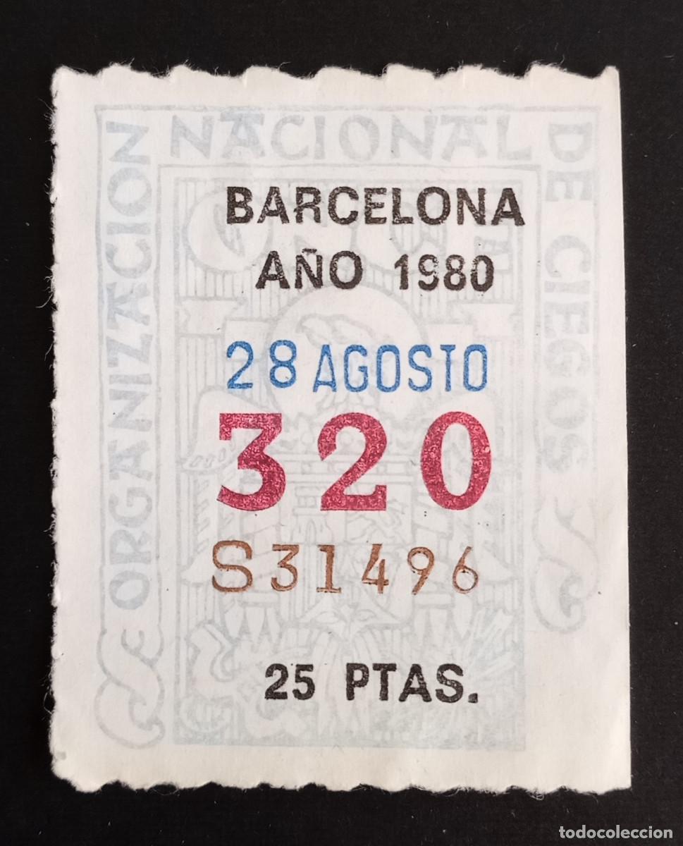 Cupones ONCE: CUP&Oacute;N ONCE - 28-AGOSTO-1980 - BARCELONA