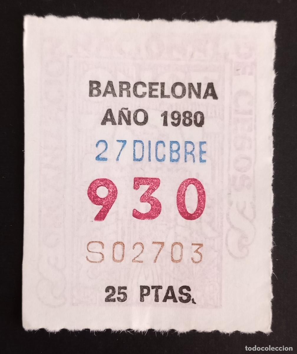 Cupones ONCE: CUP&Oacute;N ONCE - 27-DICIEMBRE-1980 - BARCELONA