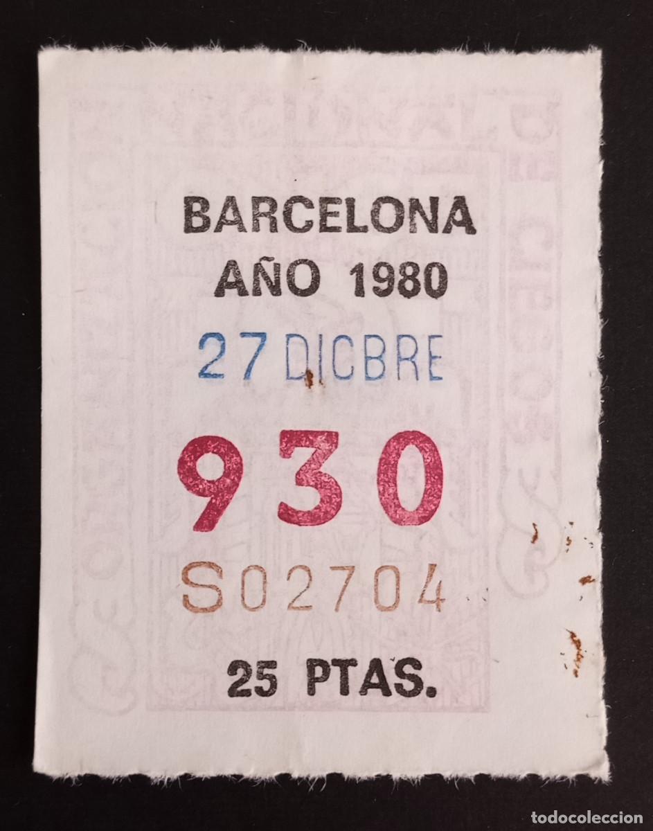 Cupones ONCE: CUP&Oacute;N ONCE - 27-DICIEMBRE-1980 - BARCELONA