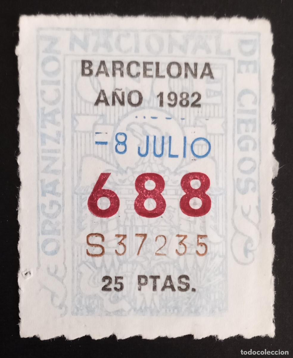 Cupones ONCE: CUP&Oacute;N ONCE - 8-JULIO-1982 - BARCELONA - Foto 1