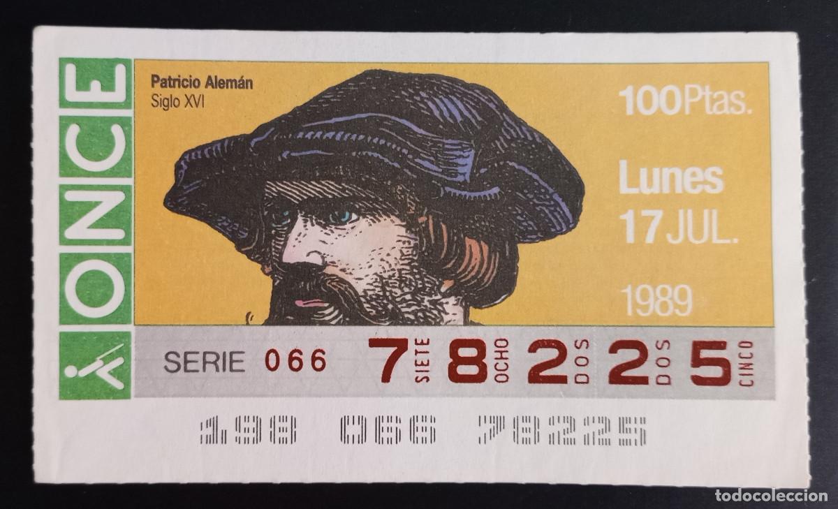 ONCE Coupons: CUP&Oacute;N ONCE - 17-JULIO-1989 - PATRICIO ALEM&Aacute;N SIGLO XVI